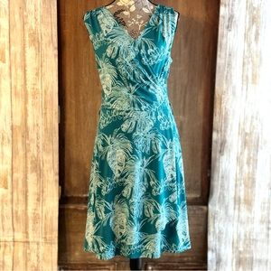 41 HAWTHORN teal faux wrap dress sleeveless stretch